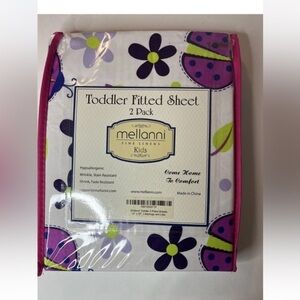 Kids Toddler Fitted Sheet 2 Pack - Purple and Pink